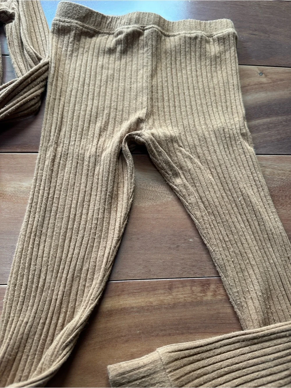 Brave Little Ones Ribbed Bamboo Long Sleeve Pajama Set - Tan 4T